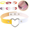 Women's Cool Punk Necklace PU Leather Neckband Love Heart Shaped Collar Choker Charming Party Jewelry Gift