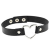 Women's Cool Punk Necklace PU Leather Neckband Love Heart Shaped Collar Choker Charming Party Jewelry Gift