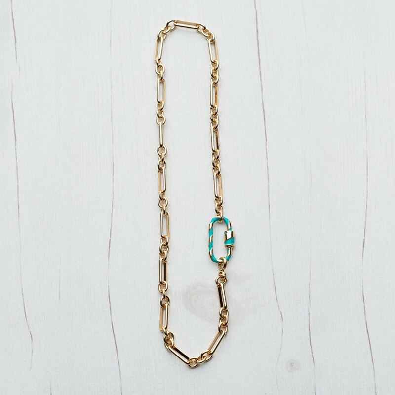 Women's Copper Alloy Chain Necklace Openable Screw Buckle Punk Trendy Jewelry Man Hip Hop Neck Accessories Carabiner Choker