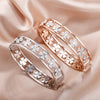 Women's Crystal Four Leaf Clover Bracelet Party Bangle Classic Gold Silver Color Stainless Steel Bracelet Wedding Gifts Jewelry
