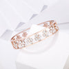 Women's Crystal Four Leaf Clover Bracelet Party Bangle Classic Gold Silver Color Stainless Steel Bracelet Wedding Gifts Jewelry