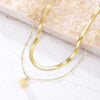 Women's Cube Pendants Necklaces 2 Layers Gold Metal Chain Stainless Steel Necklace Female Trend Jewelry 2022 Design Gift