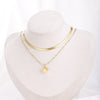 Women's Cube Pendants Necklaces 2 Layers Gold Metal Chain Stainless Steel Necklace Female Trend Jewelry 2022 Design Gift