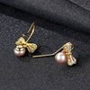 Women's Earring 925 Sterling Butterfly Design Cultured Pearl Dangle Earrings Handmade Jewelry Best Gift for Wedding