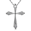 Women's Cross Zircon Copper Chain Pendant Necklace