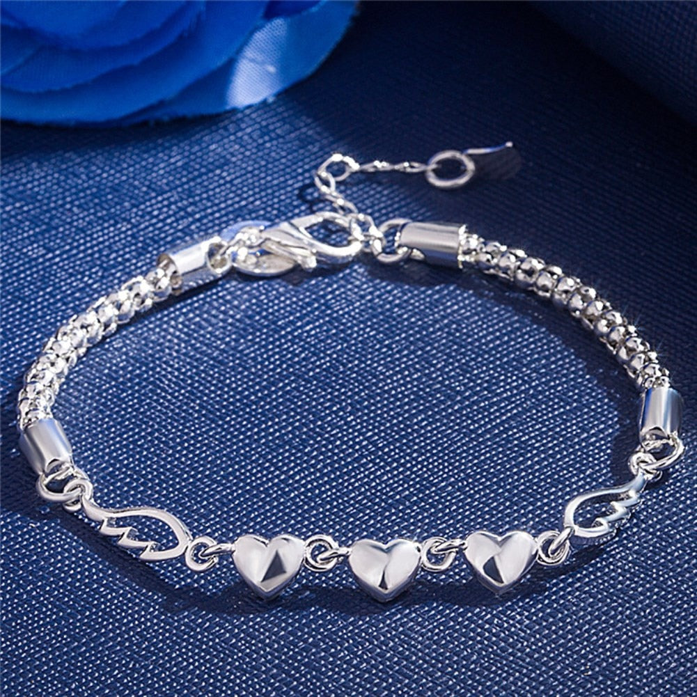 Women's Hand Bracelets Bead Bracelet 925 Stamp Chain Bangles Vintage Wedding Jewelry Gift Female Accessories GaaBou Christmas