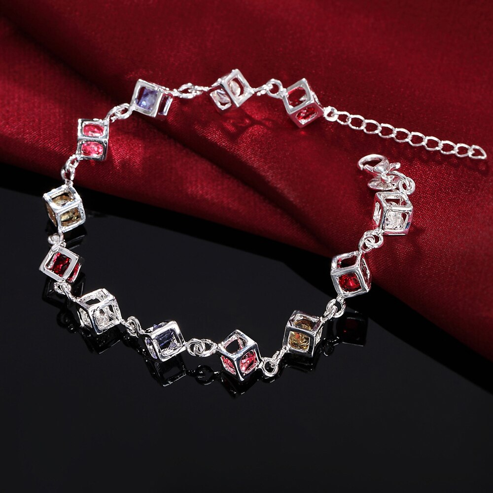 Women's Hand Bracelets Bead Bracelet 925 Stamp Chain Bangles Vintage Wedding Jewelry Gift Female Accessories GaaBou Christmas