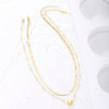 Women's Heart Pendants Necklaces 2 Layers Snake Chain Trend Jewelry 2022 Female Necklace Gold Metal Chain Necklace Gift