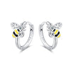 Women's Honeybee Ring Earrings 925 Stamp Silver Color Piercing Ear Party Jewelry 2022 Trend Accessories Christmas