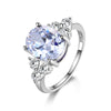 Women's Jewelry 925 Sterling Silver Rings White Pink Light Blue Champagne Zircon Oval Wedding Ring