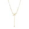 Women's Jewelry Stainless Steel Chain Necklace Gold Bow Long Chain Tassel Choker Necklace Exquisite Clavicle Chain