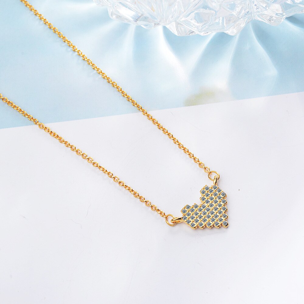 Women's LOVE Zircon Heart Pendants And Necklaces 925 Stamp Silver Color Female Wedding Party Jewelry 2022 Gift GaaBou