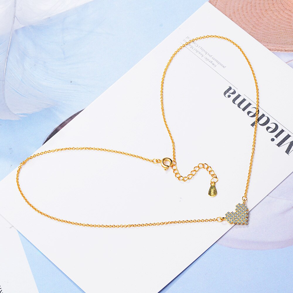 Women's LOVE Zircon Heart Pendants And Necklaces 925 Stamp Silver Color Female Wedding Party Jewelry 2022 Gift GaaBou