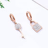 Women's Lock Key Earrings Boho Small Padlock Stainless Steel Charming Hoop Earrings 2022 Trendy Jewelry for Women Friends Gifts