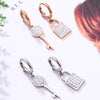 Women's Lock Key Earrings Boho Small Padlock Stainless Steel Charming Hoop Earrings 2022 Trendy Jewelry for Women Friends Gifts