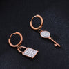 Women's Lock Key Earrings Boho Small Padlock Stainless Steel Charming Hoop Earrings 2022 Trendy Jewelry for Women Friends Gifts