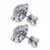 Women's  Crystal Cheetah Shaped Stud Earrings Vintage Silver Wedding Jewelry White Zircon Women's Earrings