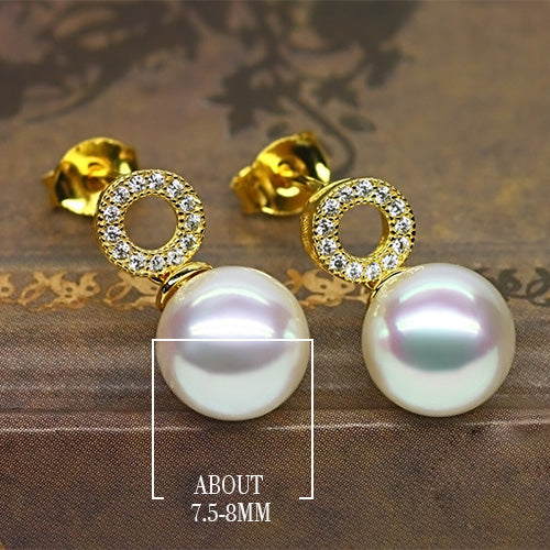 Women's Natural Southsea Pearl 18k Pure Gold Earrings Authentic Popular Top Quality New Earring Solid 750 For Gift Hot Sale