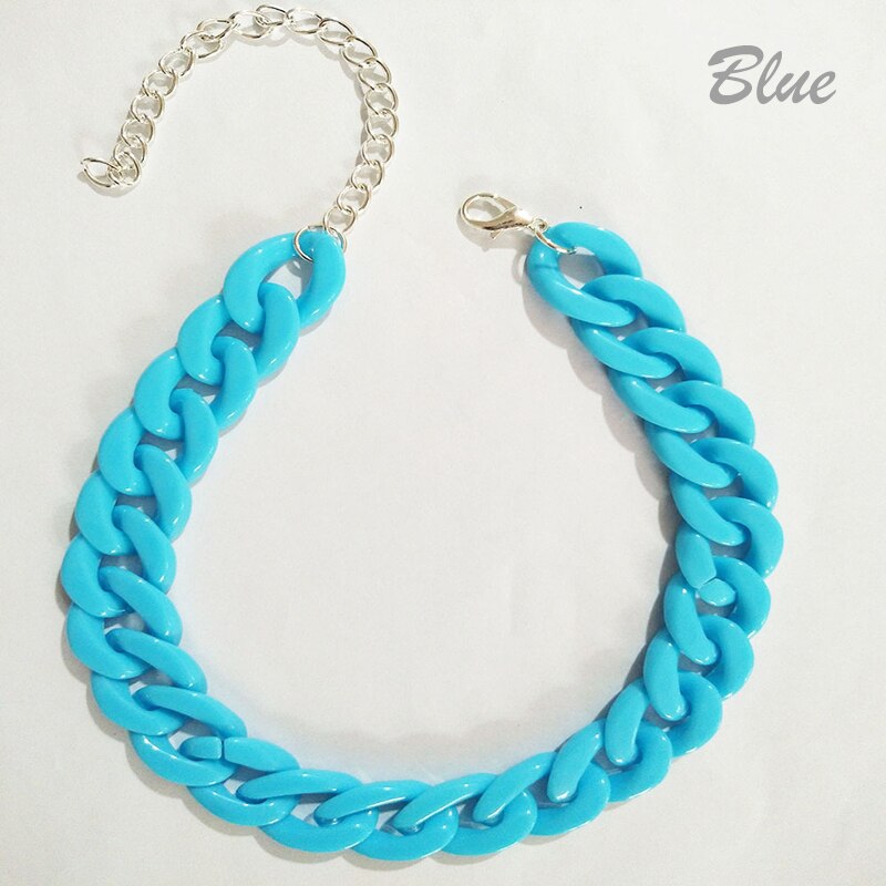 Women's Neck Chain Colorful Acrylic Thick Necklace For Women Men Bohemian Plastic Choker Collar Necklace Jewelry Gifts