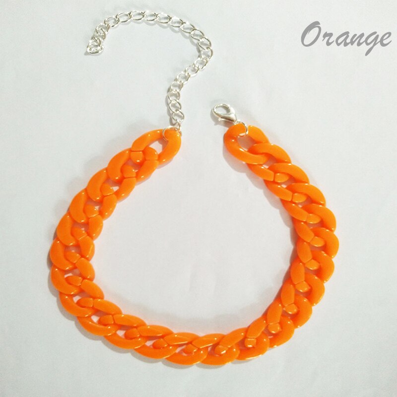 Women's Neck Chain Colorful Acrylic Thick Necklace For Women Men Bohemian Plastic Choker Collar Necklace Jewelry Gifts