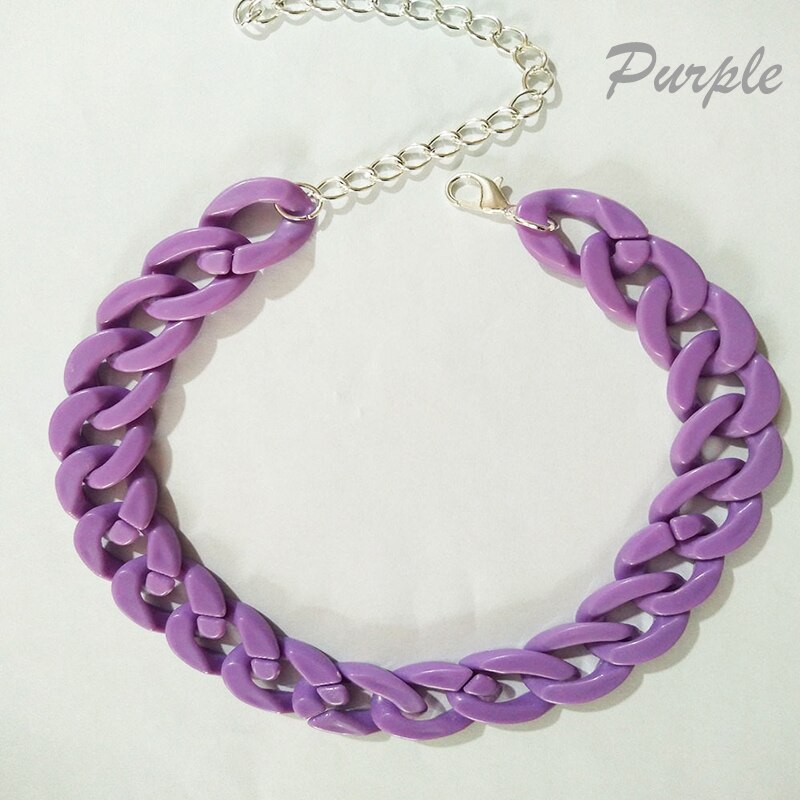 Women's Neck Chain Colorful Acrylic Thick Necklace For Women Men Bohemian Plastic Choker Collar Necklace Jewelry Gifts