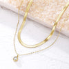 Women's Neck Chain Necklace 2 Layer Gold Chokers Big Crystal Pendant Trend Jewelry Accessories Female Necklace Gift 2022