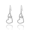 Women's Piercing Dangle Earrings Rhinestone Double Heart Drop Earings Female Party Gift Accessories Korean Jewelry 2022