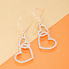 Women's Piercing Dangle Earrings Rhinestone Double Heart Drop Earings Female Party Gift Accessories Korean Jewelry 2022