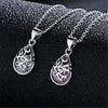 Women's Retro Flowers Hollow Carved Inlaid Droplet Opal Pendant Clavicle Chain Necklace Jewelry Gifts NL0228