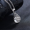 Women's Retro Flowers Hollow Carved Inlaid Droplet Opal Pendant Clavicle Chain Necklace Jewelry Gifts NL0228
