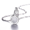Women's Retro Flowers Hollow Carved Inlaid Droplet Opal Pendant Clavicle Chain Necklace Jewelry Gifts NL0228