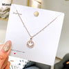 Women's Rose Gold Necklace  Metallic Glitter Smiley Pendant 2021 Cute And Beautiful Girls Matching Ornaments Jewelry