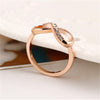 Women's Rose Gold Plated Classic '8' Shape Infinite Symbol Inlaid Rhinestone Wedding Ring  Jewelry Gifts R0201