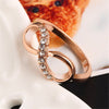 Women's Rose Gold Plated Classic '8' Shape Infinite Symbol Inlaid Rhinestone Wedding Ring  Jewelry Gifts R0201