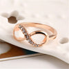 Women's Rose Gold Plated Classic '8' Shape Infinite Symbol Inlaid Rhinestone Wedding Ring  Jewelry Gifts R0201