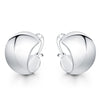 Women's Small Hoop Earrings 925 Stamp Silver Color Smooth Earrings Wedding Party  Jewelry 2022 Christmas GaaBou