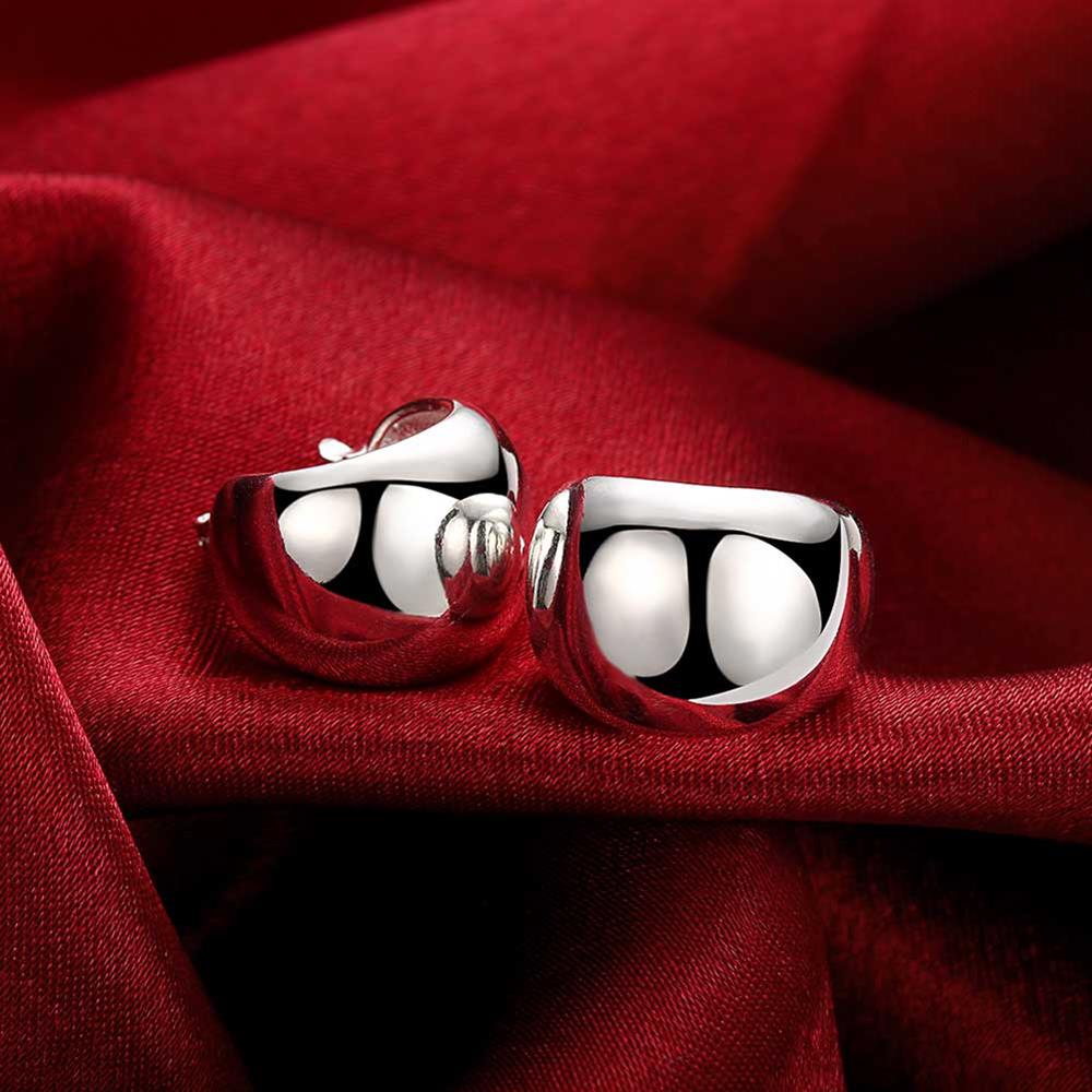Women's Small Hoop Earrings 925 Stamp Silver Color Smooth Earrings Wedding Party  Jewelry 2022 Christmas GaaBou