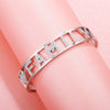 Women's Stainless Steel Bracelet Femme Wthie Crystal FAMILY Letters Bangle Gold Color  Wedding Jewelry Gifts