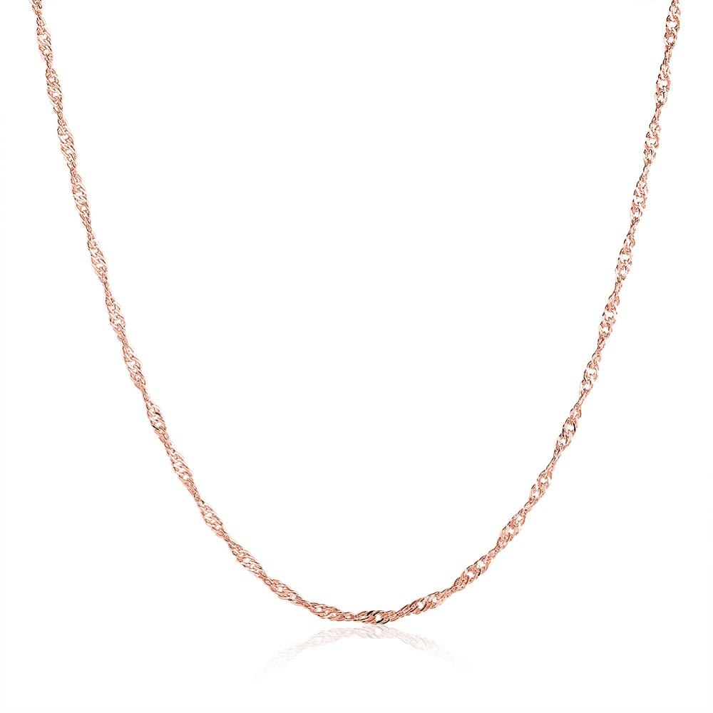 Women's Thin Chain for pendant 18KGP Electroplate Gold Rose Gold Silver 1.5mm necklaces Chains Fastness to fading Fine Chains