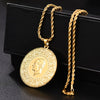 Women's Three Sizes Muslim Islam Turkey Ataturk Pendant Arabian Necklace Simple Gold Coin Jewelry Ethnic Gift