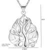Women's Tree Leaf Pendants And Necklaces 925 Stamp Silver Color  Wedding Party Jewelry Gifts For Women GaaBou