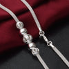 Women's Unique Retro Carved Beads Pendant Classic Mesh Weave Chain Necklace Jewelry NL0468