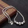Women's Unique Retro Carved Beads Pendant Classic Mesh Weave Chain Necklace Jewelry NL0468