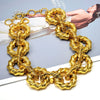 Women's high exaggerated necklace unique gold necklace famous brand twisted lock necklace women jewelry