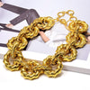 Women's high exaggerated necklace unique gold necklace famous brand twisted lock necklace women jewelry