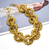 Women's high exaggerated necklace unique gold necklace famous brand twisted lock necklace women jewelry