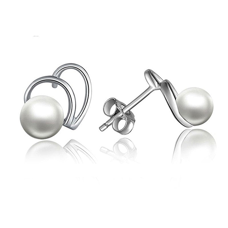 Women stud earring in 925 sterling silver with natural high luster pearls 2020 new arrival gift for girl Mum fashion design Hot