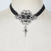 Womens Choker Collar Gothic Punk Sexy Lace Velvet Band Necklace Pendant Vampire Necklace Joker Halloween Jewelry Accessories