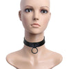 Womens Punk Gothic Leash Collar Black Accessories Sexy PU Leather Slave Collar Traction Rope BDSM Bondage Necklace