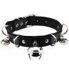 Womens Sexy Punk Goth Leather Collar PU Leather Buckle Bell Collar Choker Necklace